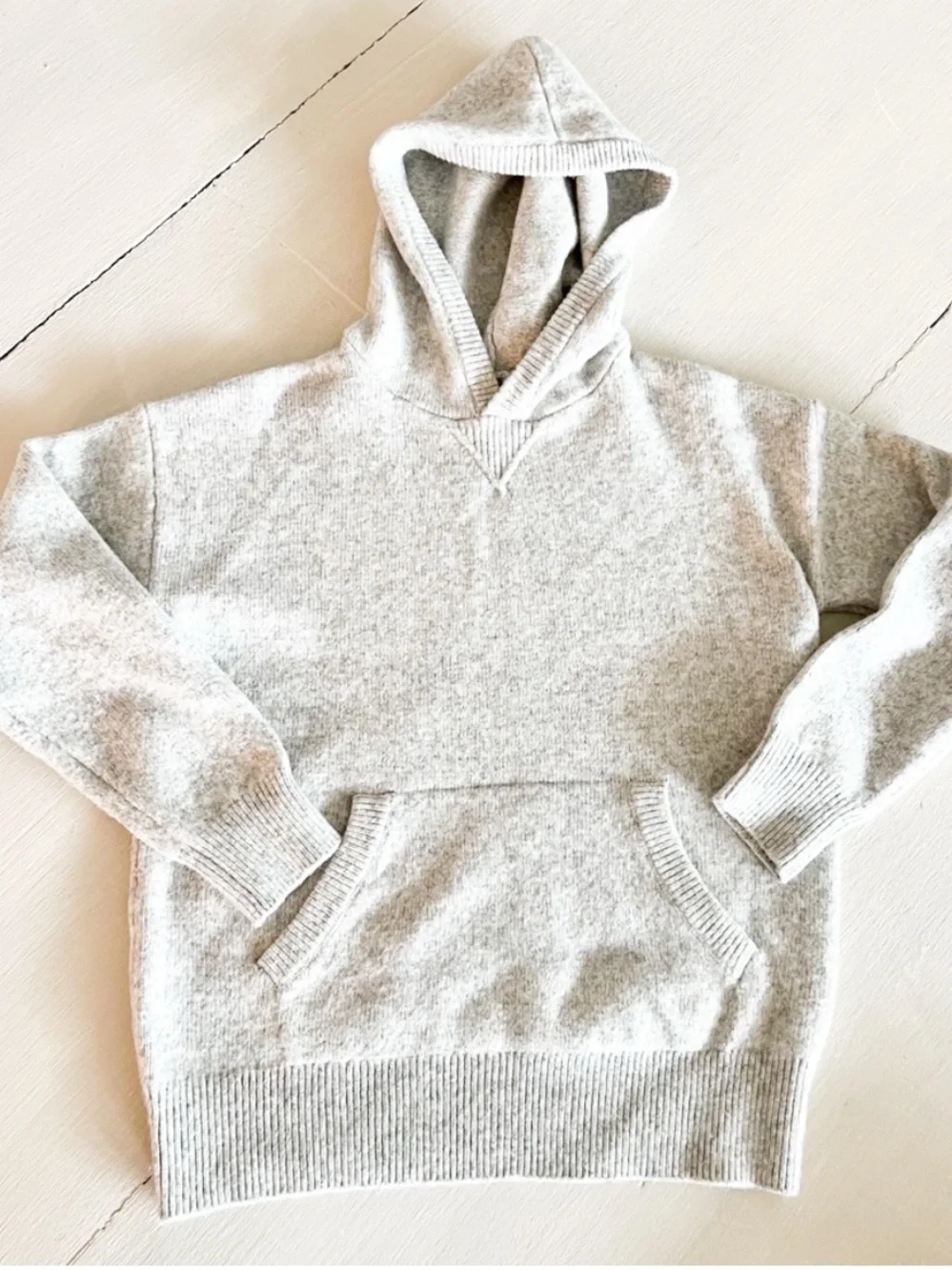 GAPKids Light Gray Hooded Pullover Sweater Hoodie Boys Size Large